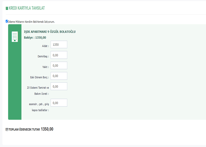 Kredi kartı ile online aidat ödeme sistemi entegrasyonu